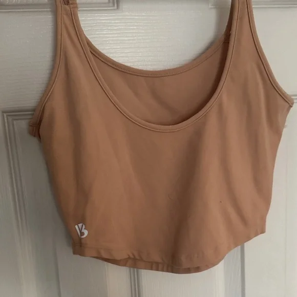 BuffBunny Tan and Blue crop Tops - Picture 6 of 6